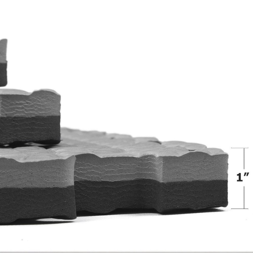 XSPEC 1" THICK REVERSIBLE EVA FOAM MAT, 12 PCS 48 SQ FT, BLACK & GREY - Picture 2 of 6